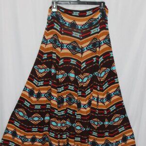 Rancho Estancia Maxi Southwestern Print Knit Skirt